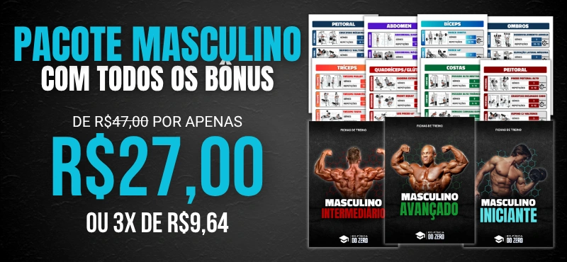 Pacote de fichas de musculação