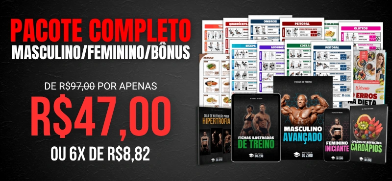 Pacote de fichas de musculação
