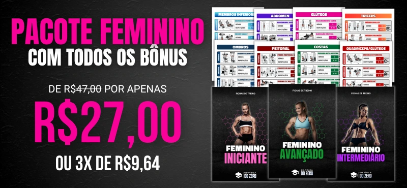 Pacote de fichas de musculação